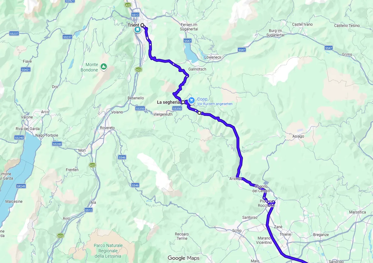 Von Rosapineta nach Trient – einmal anders als über die übliche Strecke